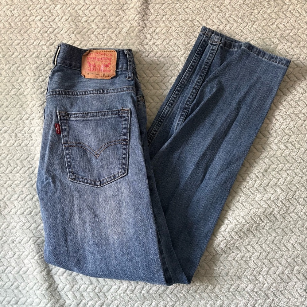 Levi's 511 Slim Fit Youth Boys Jeans - 14 REG (27x27) Blue Denim Straight School